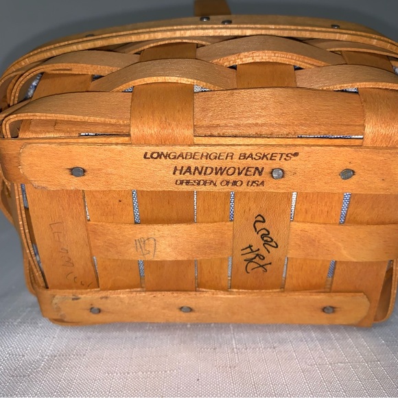 🆕 Longaberger Vintage Parsley Basket COttagecore Cloth Liner Plastic Protector - Picture 9 of 15